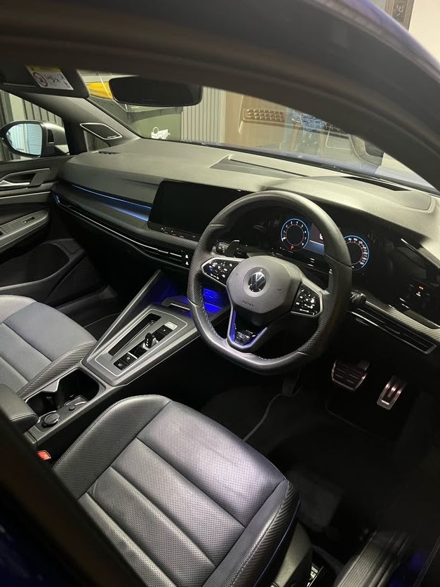 Volkswagen Golf R interior after an interior detail